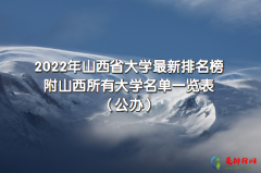 2022年山西省公办大学最新排名榜 附所有大学名单一览表